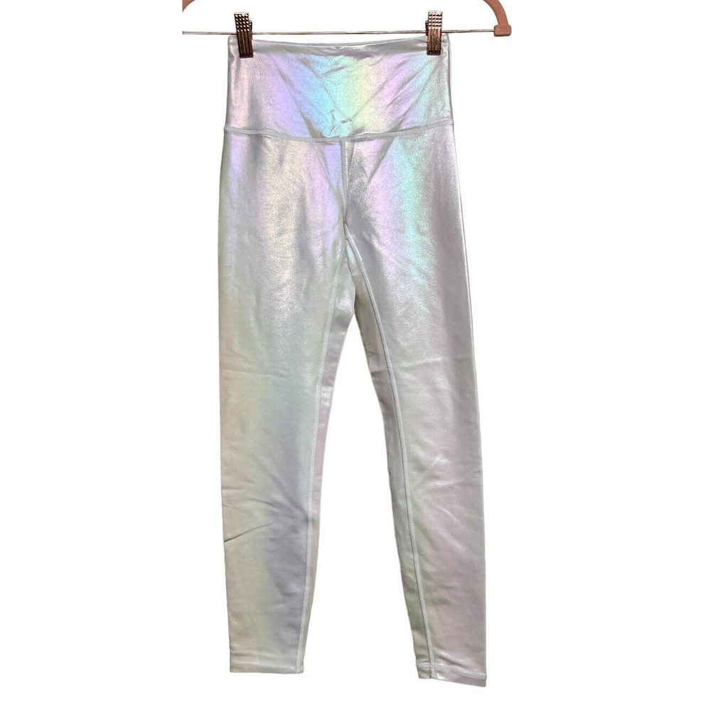 ZYIA ACTIVE White Iridescent Lux Unicorn Leggings Women’s Activewear Size‎ 0